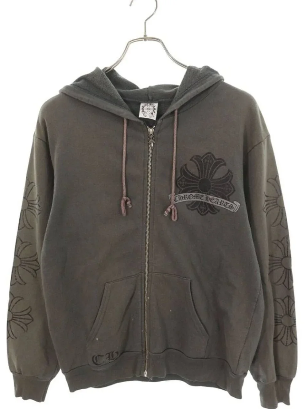 Chrome Hearts Sweatshirt HD Zip Vintage Back Horseshoe Print Dagger Zip